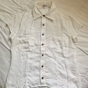 White linen button down